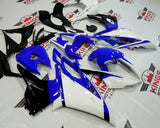 White, Blue and Black Fairing Kit for a 2013, 2014, 2015 & 2016 Triumph Daytona 675 motorcycle