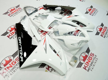 Triumph Daytona 675 Fairing kit (2006-2008) White, Black at KingsMotorcycleFairings.com