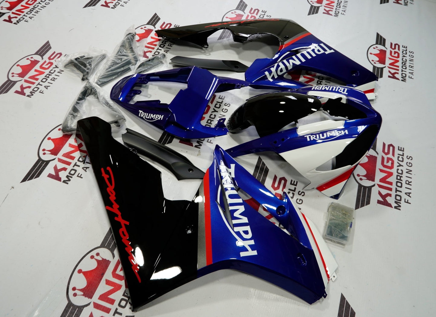 Triumph Daytona 675 Fairings (2009-2012) Blue, Black, White, Red from KingsMotorcycleFairings.com