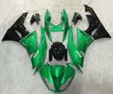 Green and Black Fairing Kit for a 2009, 2010, 2011 & 2012 Kawasaki Ninja ZX-6R 636 motorcycle