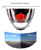 The White, Black, Red & Blue HNJ Full-Face Motorcycle Helmet is brought to you by Kings Motorcycle Fairings