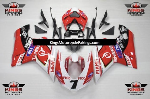 Ducati 848 (2007-2014) White, Red & Black FIAMM #7 Fairings