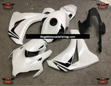 Pearl White and Black Fairing Kit for a 2008, 2009, 2010 & 2011 Honda CBR1000RR motorcycle