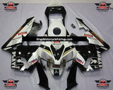 White and Black Playboy Fairing Kit for a 2003, 2004 Honda CBR600RR motorcycle