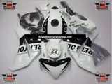 White and Black Repsol 22 Fairing Kit for a 2008, 2009, 2010 & 2011 Honda CBR1000RR motorcycle