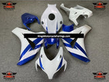 White and Blue Fairing Kit for a 2008, 2009, 2010 & 2011 Honda CBR1000RR motorcycle
