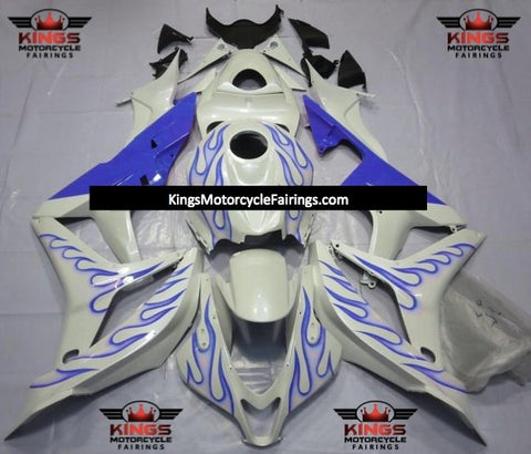 Honda CBR600RR (2007-2008) White & Blue Flame Fairings