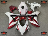 White and Dark Red Fairing Kit for a 2008, 2009, 2010 & 2011 Honda CBR1000RR motorcycle