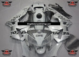 White and Silver Repsol Fairing Kit for a 2005 and 2006 Honda CBR600RR motorcycle