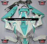 White and Teal Blue Pramac Fairing Kit for a 2005 and 2006 Honda CBR600RR motorcycle