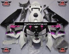 White, Black and Pink Splatter Fairing Kit for a 2005 and 2006 Honda CBR600RR motorcycle