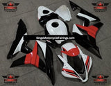 White, Red and Black Fairing Kit for a 2007 and 2008 Honda CBR600RR motorcycle