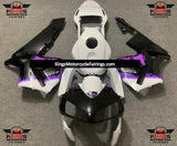 White, Black and Purple Splatter Fairing Kit for a 2003 and 2004 Honda CBR600RR motorcycle