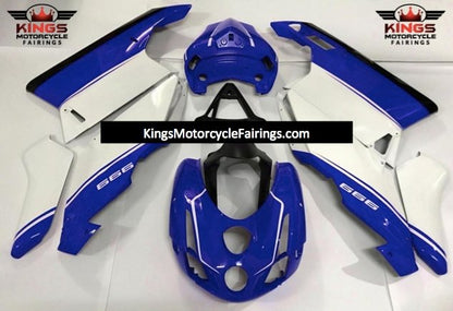 White, Blue and Black Fairing Kit for a 2005 & 2006 Ducati 999 motorcycle