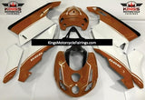 White, Brown and Black Fairing Kit for a 2003 & 2004 Ducati 999 motorcycle