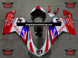Red, White and Blue Bayliss Corse Valsir #21 Fairing Kit for a 2007, 2008, 2009, 2010, 2011 & 2012 Ducati 1098 motorcycle