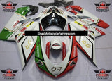 Ducati 848 (2007-2014) White, Red, Green, Black & Gold Accossato Fairings