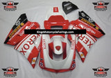 White and Red XEROX Fairing Kit for a 2002 & 2003 Ducati 998 motorcycle