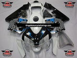 Black, White and Blue Splatter Fairing Kit for a 2003 and 2004 Honda CBR600RR motorcycle