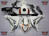White, Black and Orange Sport Evolution Fairing Kit for a 2008, 2009, 2010 & 2011 Honda CBR1000RR motorcycle