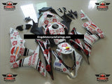 White, Black and Red Flower Nastro Azzurro Fairing Kit for a 2007 and 2008 Honda CBR600RR motorcycle