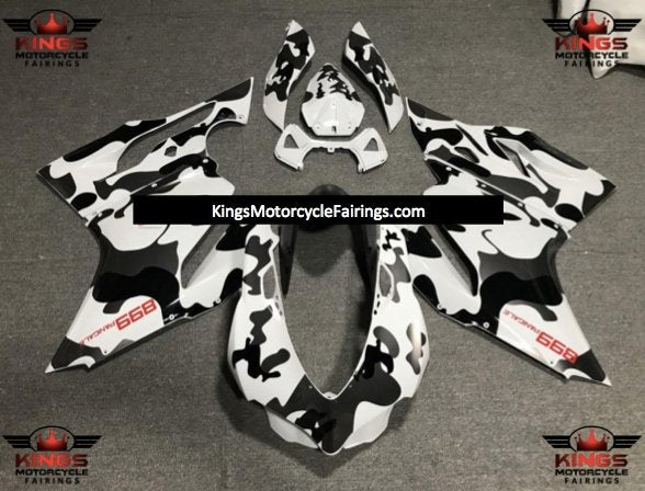Ducati 1199 (2011-2014) White, Black & Gray Camouflage Fairings