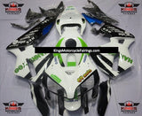White, Black and Green HANNspree Fairing Kit for a 2005 and 2006 Honda CBR600RR motorcycle