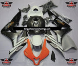 White, Black, Silver & Orange Fairing Kit for a 2007 and 2008 Honda CBR600RR motorcycle