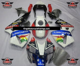 White, Black, Red and Blue EUROBET Fairing Kit for a 2003 and 2004 Honda CBR600RR motorcycle