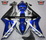 White, Blue and Matte Black Fairing Kit for a 2006 & 2007 Honda CBR1000RR motorcycle