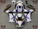 White, Blue and Brown Fairing Kit for a 2012, 2013, 2014, 2015 & 2016 Honda CBR1000RR motorcycle