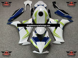 White, Blue and Green Fairing Kit for a 2012, 2013, 2014, 2015 & 2016 Honda CBR1000RR motorcycle