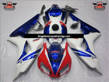 White, Blue and Red HRC Fairing Kit for a 2006 & 2007 Honda CBR1000RR motorcycle