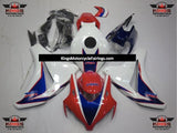 Blue, White and Red HRC Fairing Kit for a 2008, 2009, 2010 & 2011 Honda CBR1000RR motorcycle