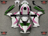 White, Green and Pink Fairing Kit for a 2012, 2013, 2014, 2015 & 2016 Honda CBR1000RR motorcycle