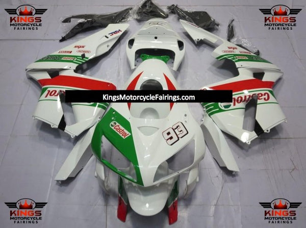 Honda CBR600RR (2005-2006) White, Green & Red Castrol Fairings