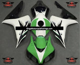 Green, White and Black Fairing Kit for a 2006 & 2007 Honda CBR1000RR motorcycle