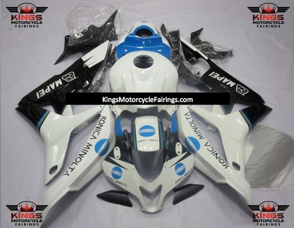 Honda CBR600RR (2007-2008) White, Light Blue & Black Konica Minolta Fairings