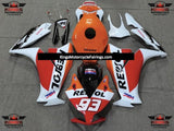 White, Orange and Red Repsol Fairing Kit for a 2012, 2013, 2014, 2015 & 2016 Honda CBR1000RR motorcycle