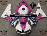 White, Pink and Teal Fairing Kit for a 2013, 2014, 2015, 2016, 2017, 2018, 2019, 2020 & 2021 Honda CBR600RR motorcycle