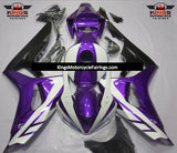 White, Purple and Matte Black Fairing Kit for a 2006 & 2007 Honda CBR1000RR motorcycle
