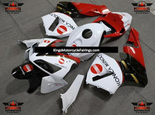 White, Red and Black Konica Minolta Fairing Kit for a 2005 and 2006 Honda CBR600RR motorcycle