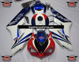White, Red and Blue HRC Fairing Kit for a 2004 and 2005 Honda CBR1000RR motorcycle