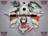 White, Red and Yellow San Carlo Fairing Kit for a 2012, 2013, 2014, 2015 & 2016 Honda CBR1000RR motorcycle