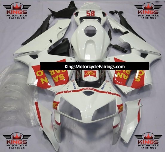 Honda CBR600RR (2005-2006) White, Red & Yellow San Carlo Fairings