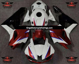 White, Red, Black and Blue Fairing Kit for a 2013, 2014, 2015, 2016, 2017, 2018, 2019, 2020 & 2021 Honda CBR600RR motorcycle