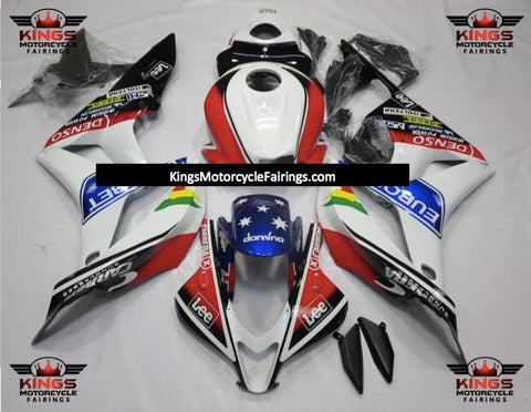 Honda CBR600RR (2007-2008) White, Red, Black & Blue Eurobet Fairings