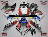 White, Red, Black and Blue Eurobet Fairing Kit for a 2007 and 2008 Honda CBR600RR motorcycle