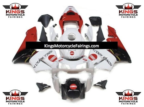 Honda CBR600RR (2003-2004) White, Black, Red & Gold Konica Minolta Fairings