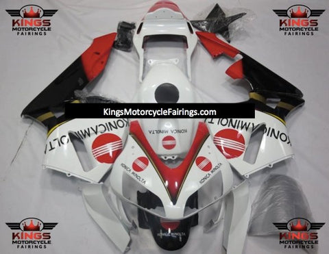 Honda CBR600RR (2003-2004) White, Red, Black & Gold Konica Minolta Fairings